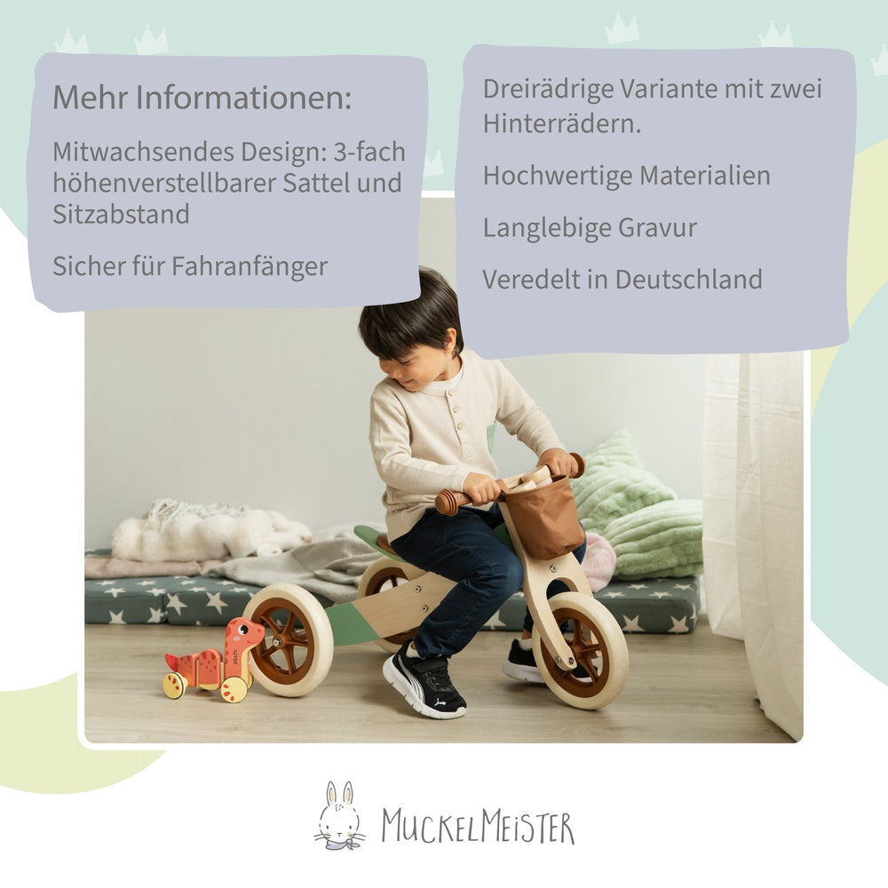 Laufrad Holz für Kinder - Karamellbraun - Muckelmeister