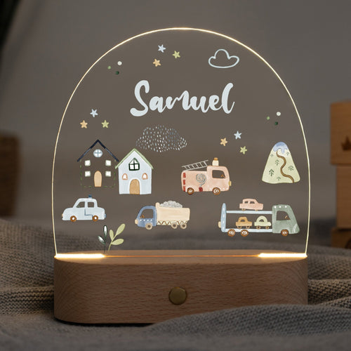 LED Nachtlicht Kinder personalisiert - Autos