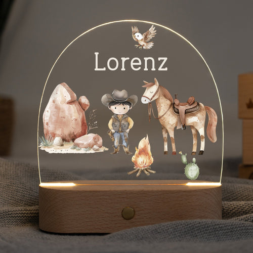 LED Nachtlicht Kinder personalisiert - Cowboy