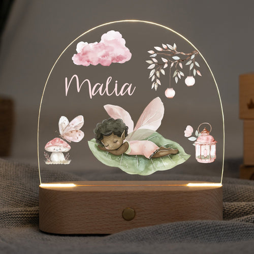 LED Nachtlicht Kinder personalisiert - Fee schlafend