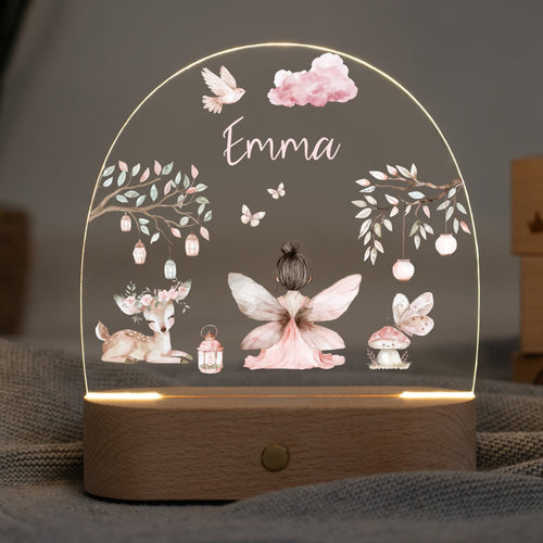 LED Nachtlicht Kinder personalisiert - Fee sitzend