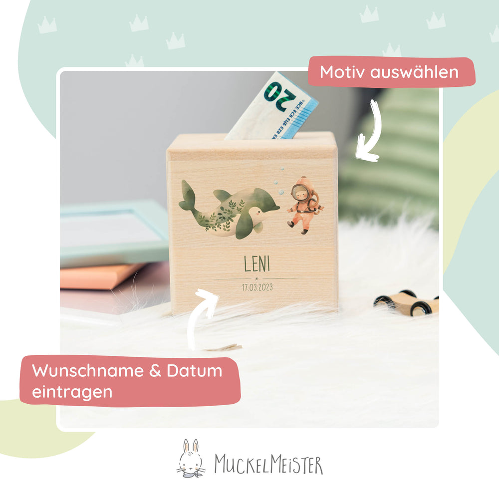 Spardose Personalisiert Delfin - Muckelmeister