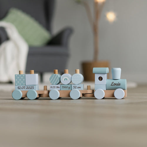 Holzzug Blau - Personalisiert