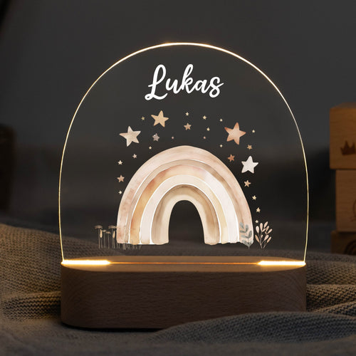 LED Nachtlicht Kinder personalisiert - Boho Regenbogen