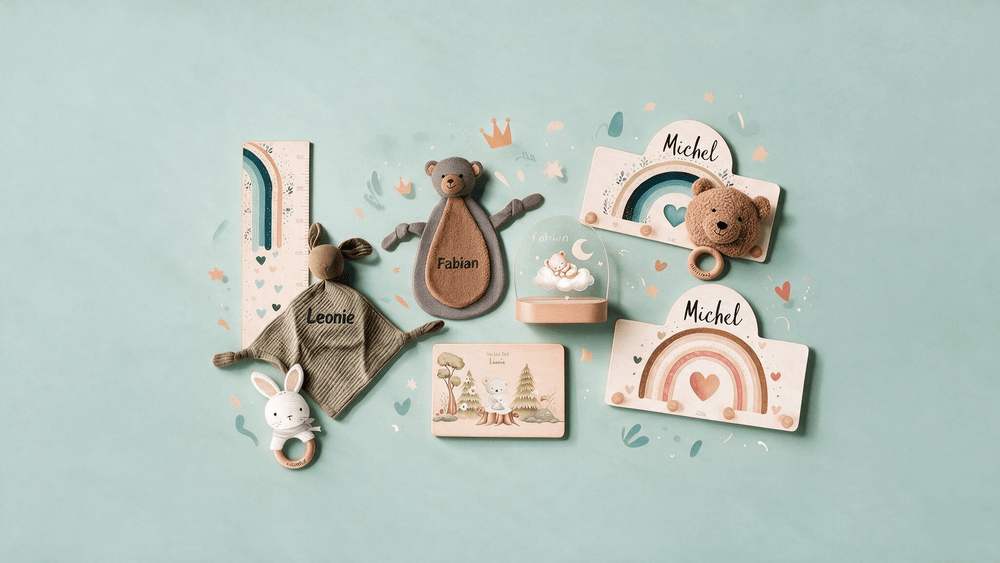 Personalisierte Geschenksets zur Geburt