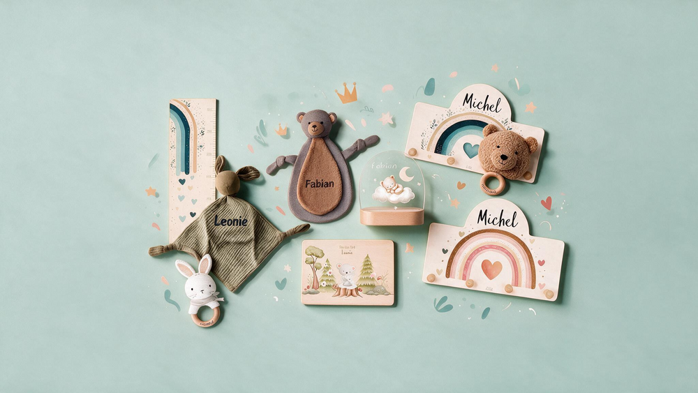 Personalisierte Geschenksets zur Geburt