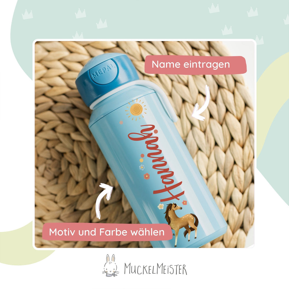 Mepal Trinkflasche Personalisiert - Pferdewiese - Muckelmeister