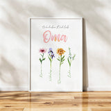 Personalisiertes Blumenposter für Oma - Muckelmeister