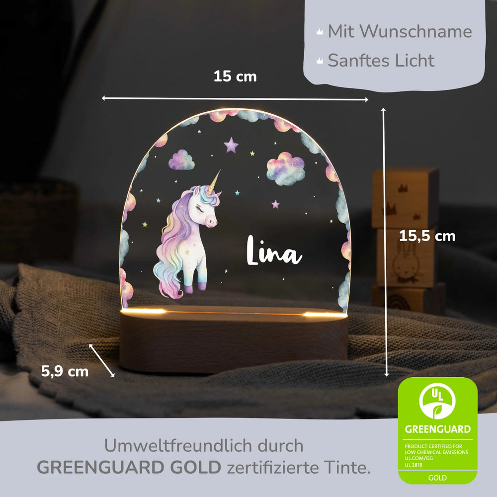 Nachtlicht Kinder personalisiert - Einhorn - Muckelmeister