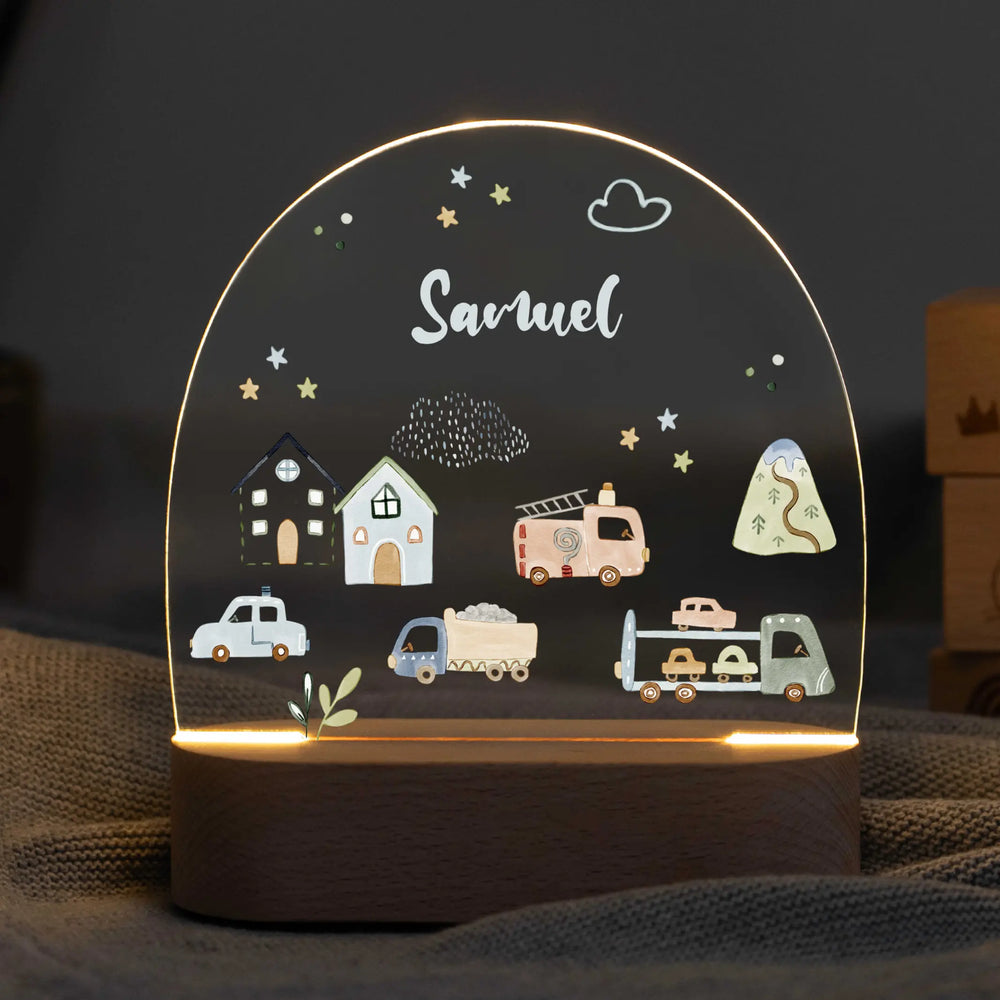 LED Nachtlicht Kinder personalisiert - Autos - Muckelmeister