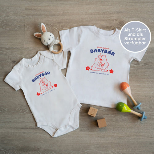 Klassischer Babystrampler und Klassisches T-Shirt kurzärmlig - Unser kleiner Babybär