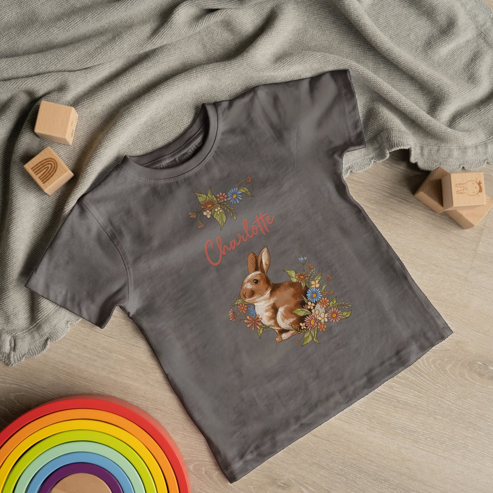 Klassischer Babystrampler und Klassisches T-Shirt kurzärmlig - Hase Blumen - Muckelmeister