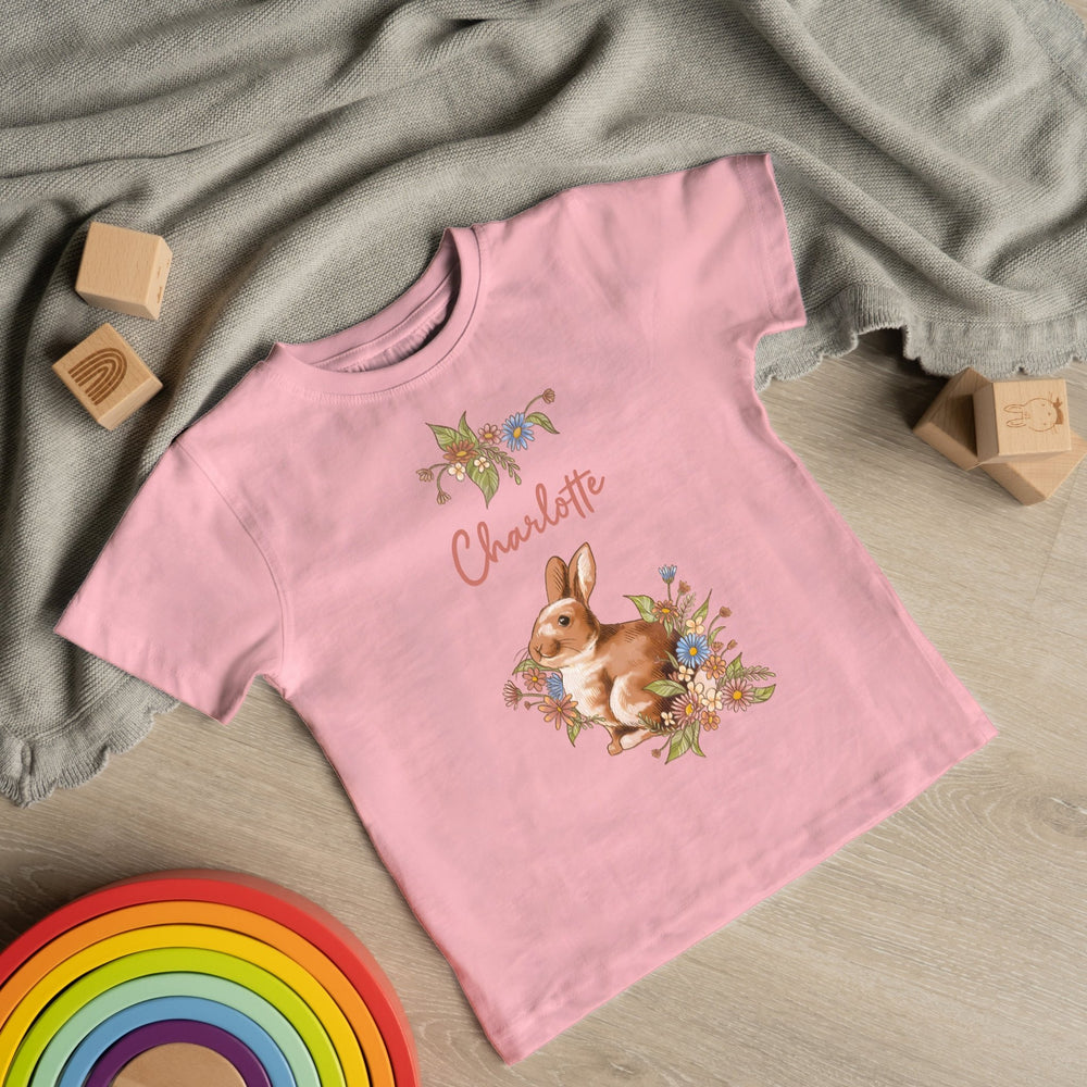 Klassischer Babystrampler und Klassisches T-Shirt kurzärmlig - Hase Blumen - Muckelmeister