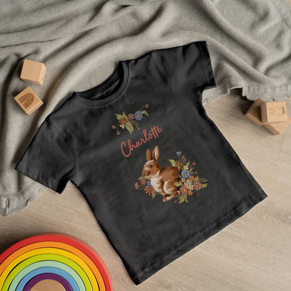 Klassischer Babystrampler und Klassisches T-Shirt kurzärmlig - Hase Blumen - Muckelmeister