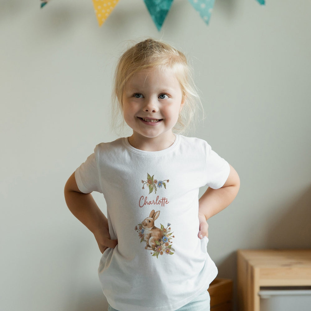 Klassischer Babystrampler und Klassisches T-Shirt kurzärmlig - Hase Blumen - Muckelmeister