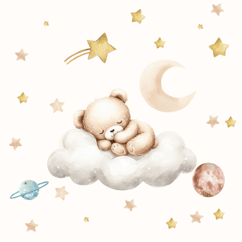 Personalisierter Bettbezug - Bettdecke 100x35cm - schlafendes Bärchen - Muckelmeister