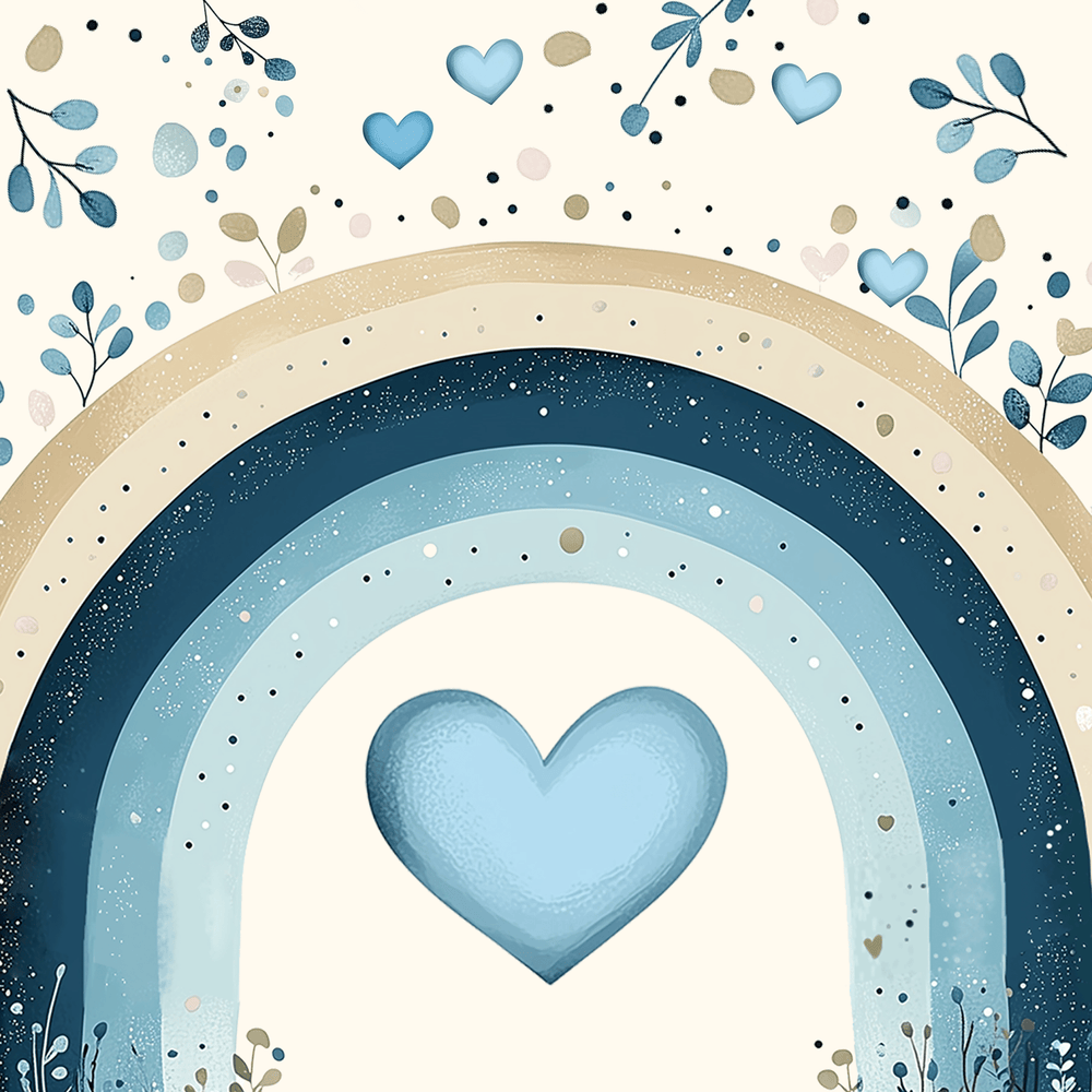 Personalisierter Bettbezug - Bettdecke 100x35cm - Regenbogen Blau - Muckelmeister