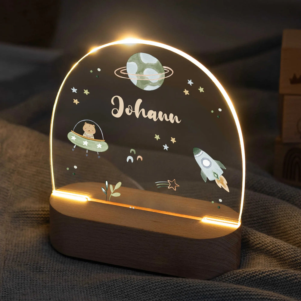 LED Nachtlicht Kinder personalisiert - Weltraum - Muckelmeister
