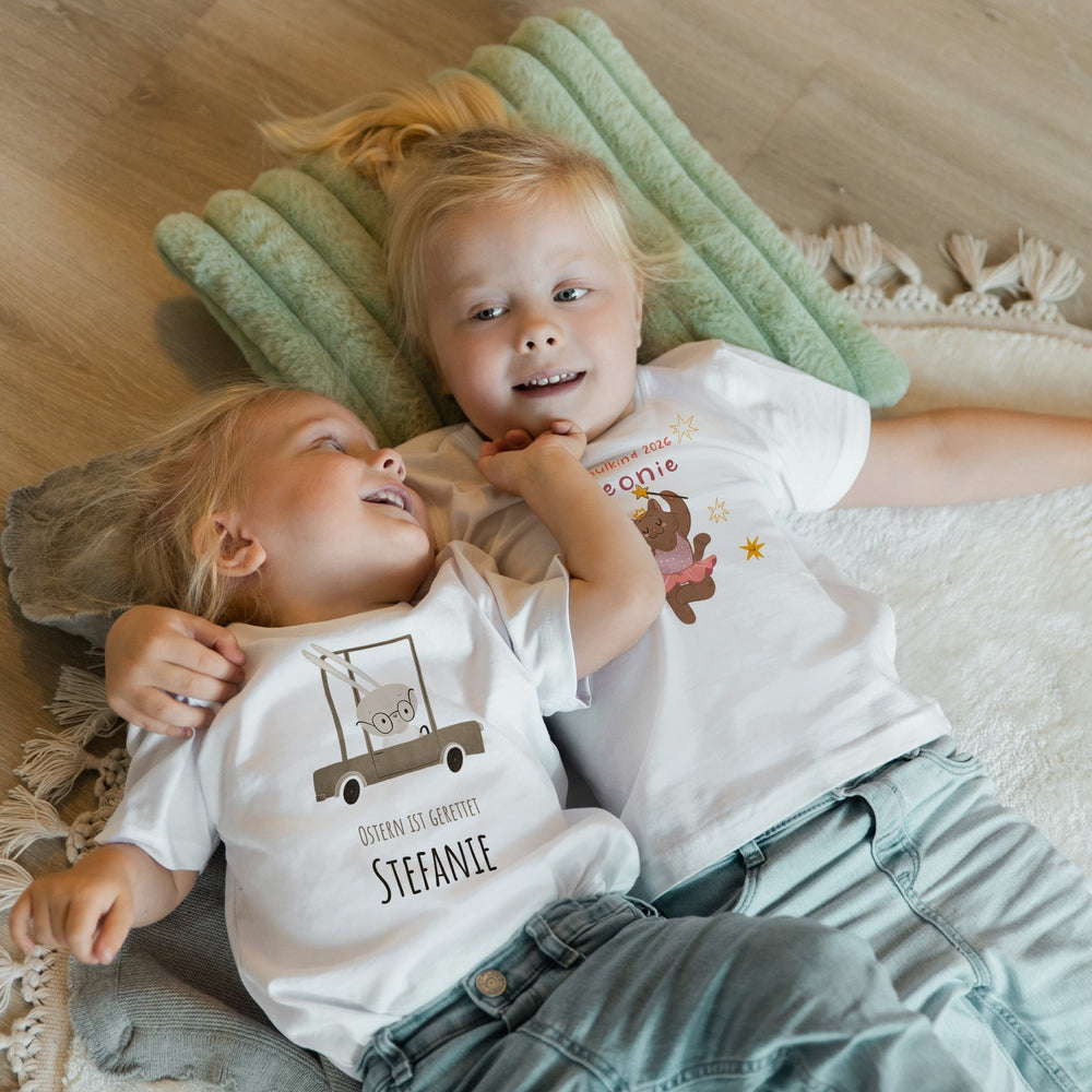 Personalisiertes Kinder T-Shirt mit Namen – Katzen Ballerina Prinzessin - Muckelmeister