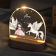 LED Nachtlicht Kinder personalisiert - Prinzessin braun mit Einhorn - Muckelmeister