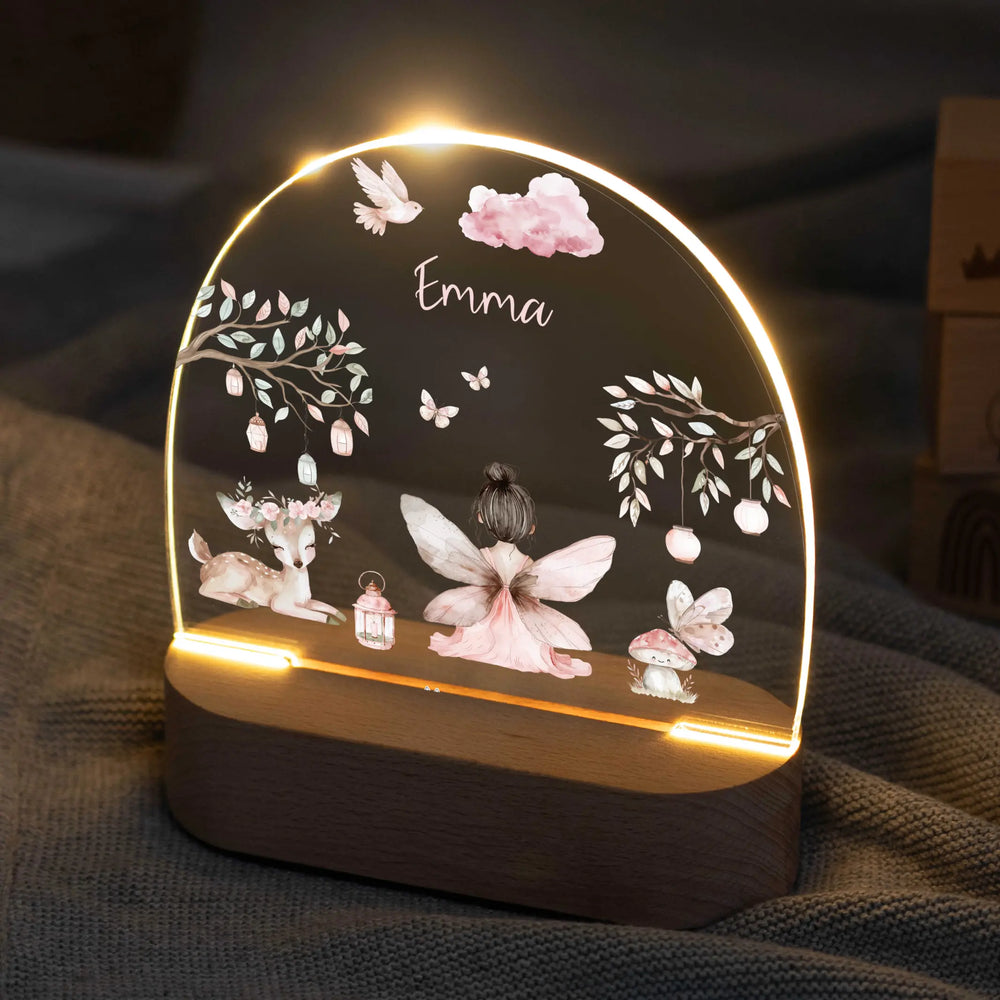 LED Nachtlicht Kinder personalisiert - Fee sitzend - Muckelmeister