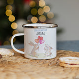 Personalisierte Emaille Tasse - "Hasenliebe" - Muckelmeister