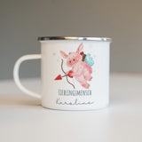 Personalisierte Emaille Tasse - "Valentinstags Schwein " - Muckelmeister