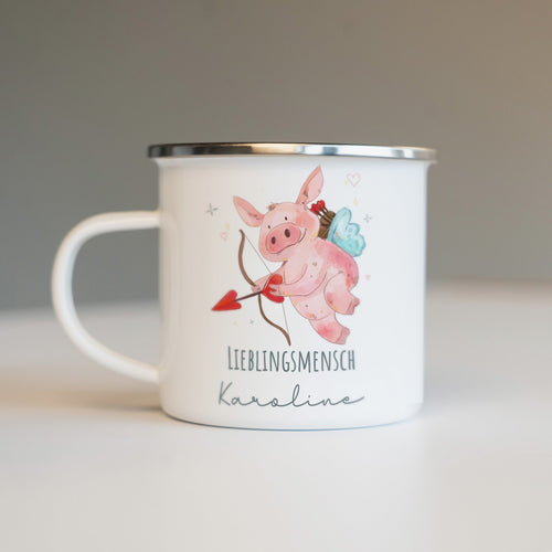 Personalisierte Emaille Tasse - 