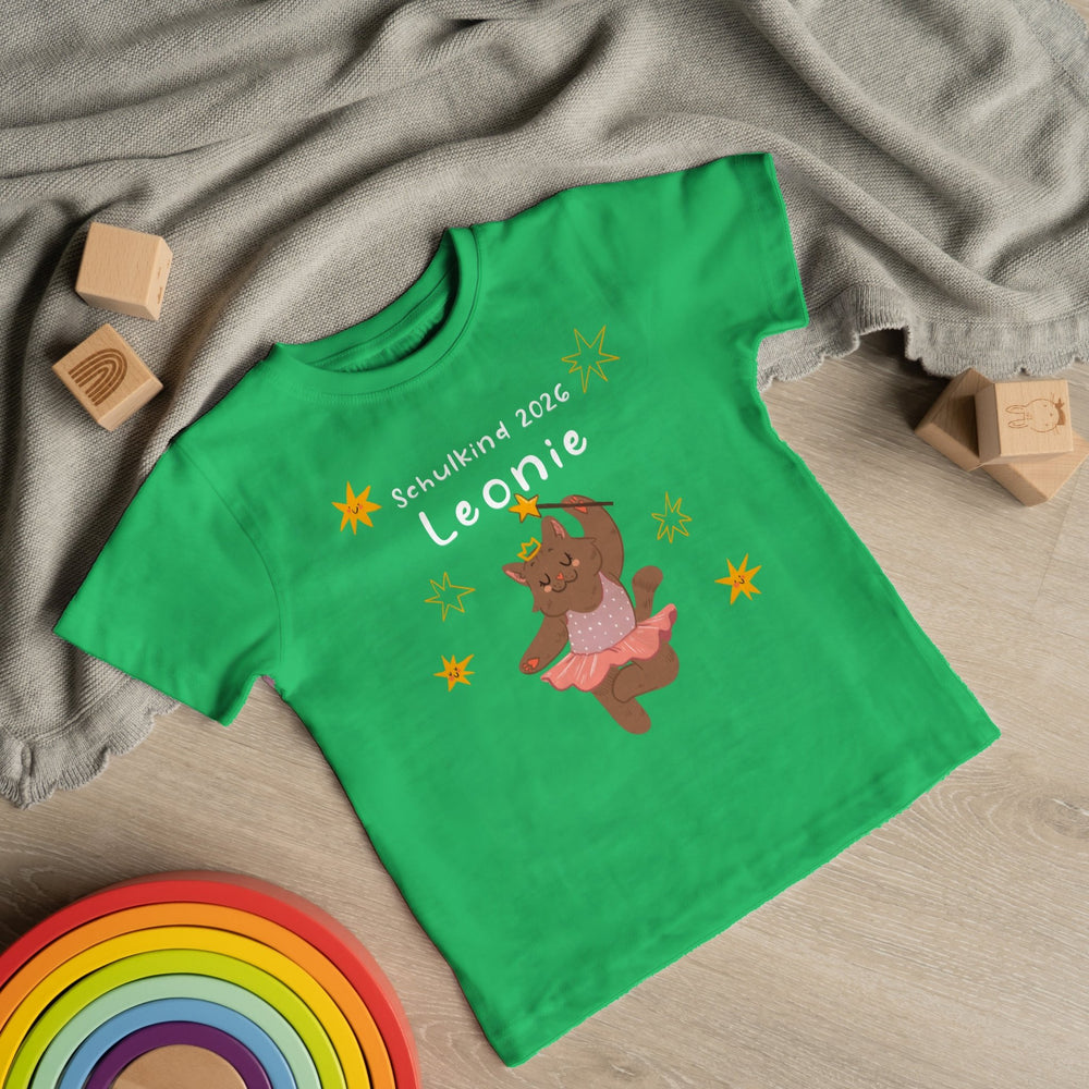 Personalisiertes Kinder T-Shirt mit Namen – Katzen Ballerina Prinzessin - Muckelmeister