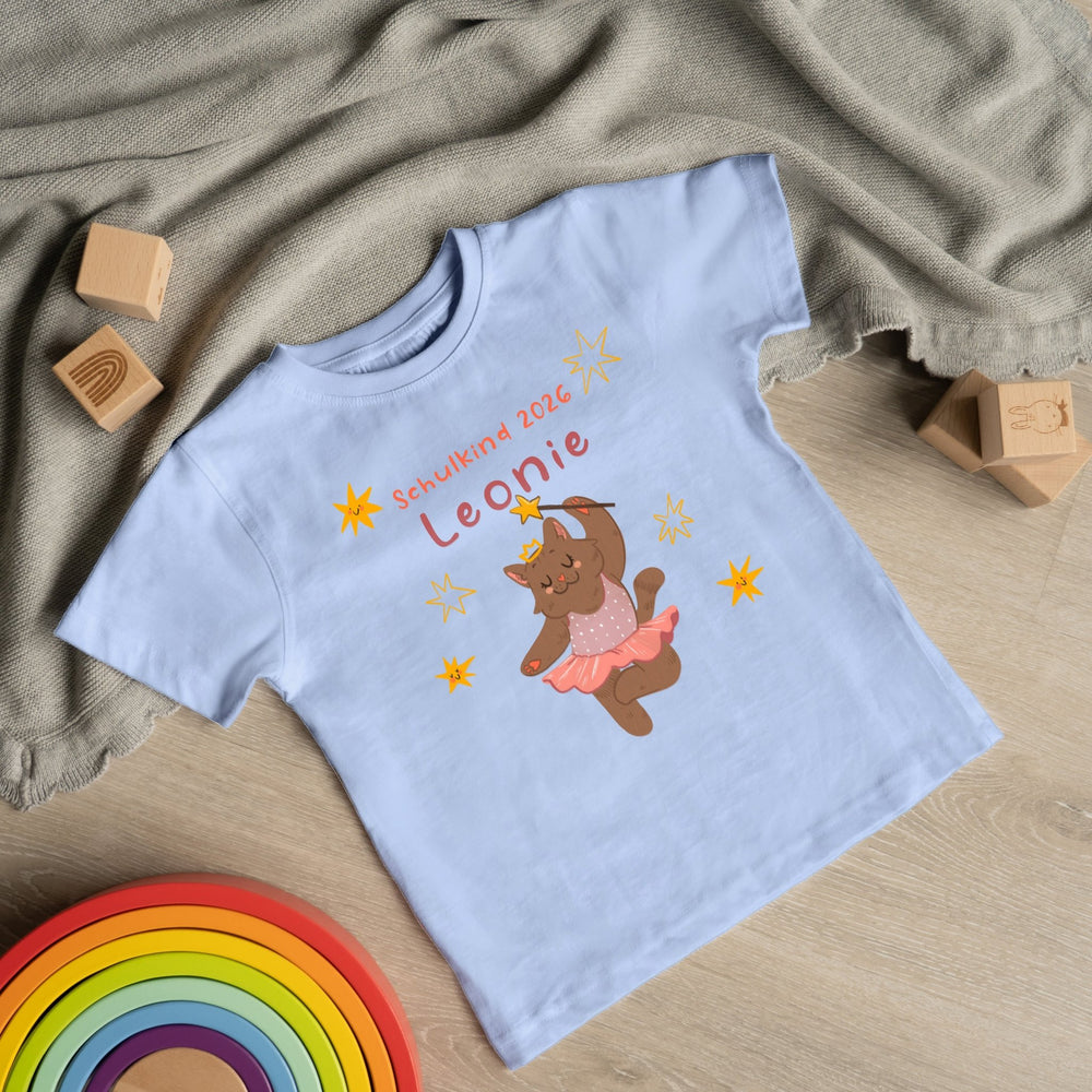 Personalisiertes Kinder T-Shirt mit Namen – Katzen Ballerina Prinzessin - Muckelmeister