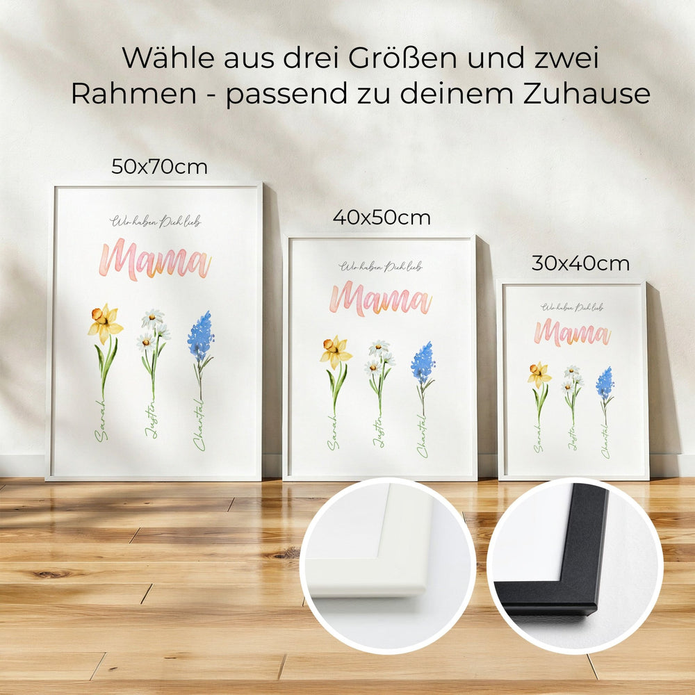 Personalisiertes Blumenposter für Mama - Muckelmeister