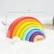 Montessori Spielzeug - Regenbogen Holzbausteine mit Kugel - Muckelmeister