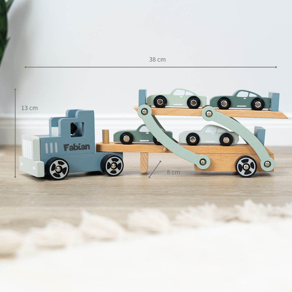 Autotransporter Spielzeug Holz mit Personalisierung - Muckelmeister