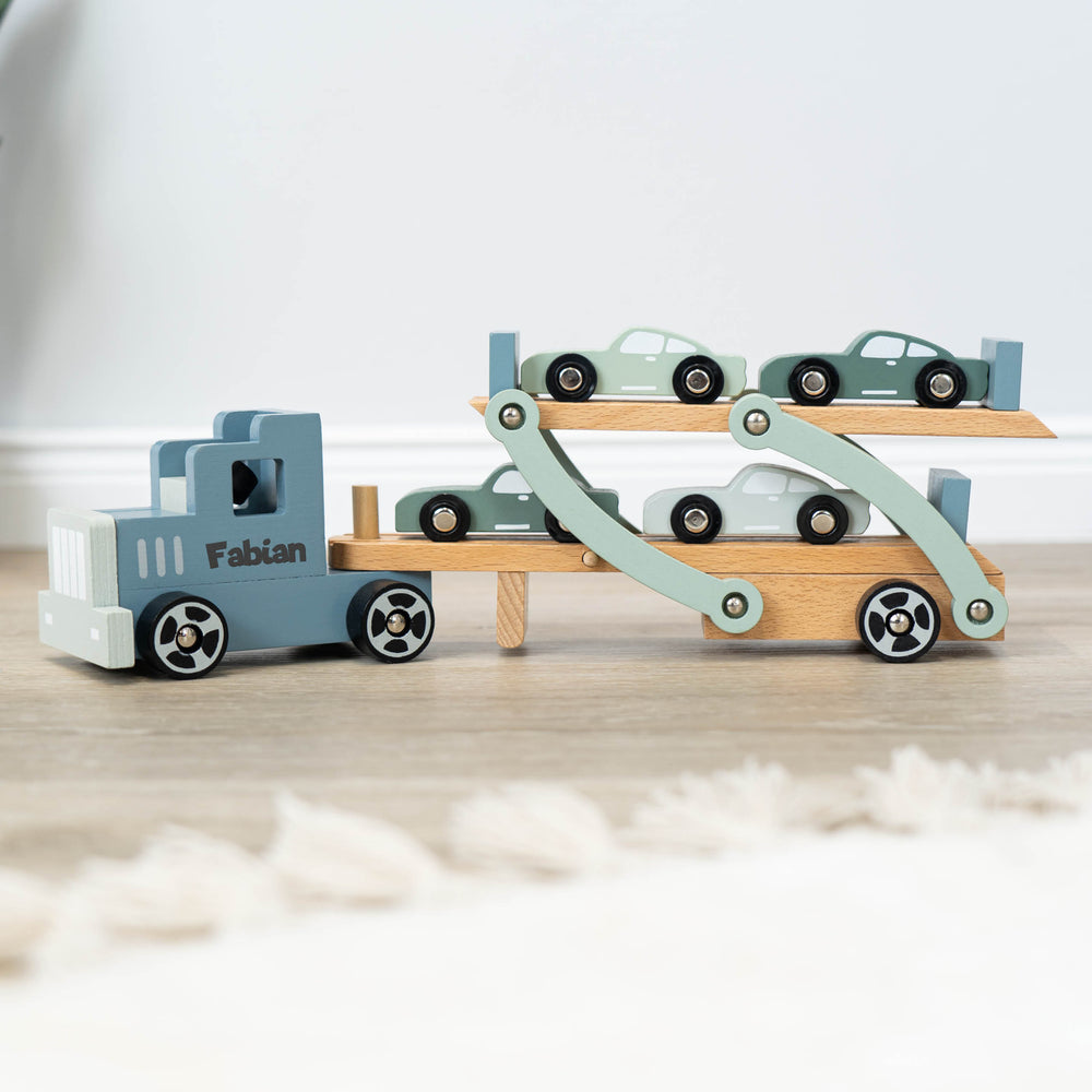 Autotransporter Spielzeug Holz mit Personalisierung - Muckelmeister