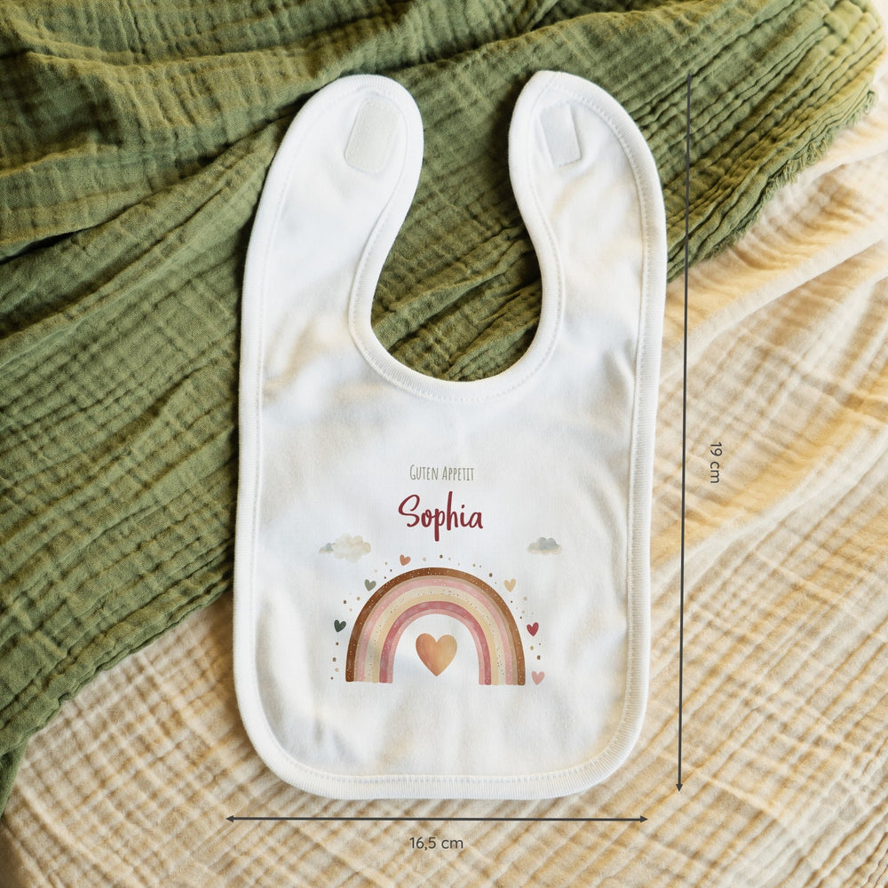 Personalisiertes Lätzchen - Regenbogen Rosa - Muckelmeister