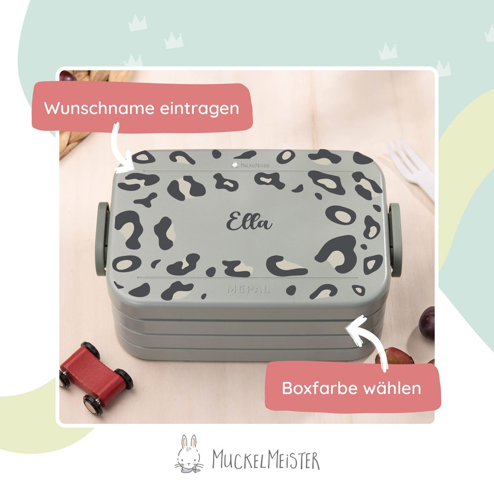 Mepal Brotdose Personalisiert - Take a Break - Leoparden Muster - Muckelmeister