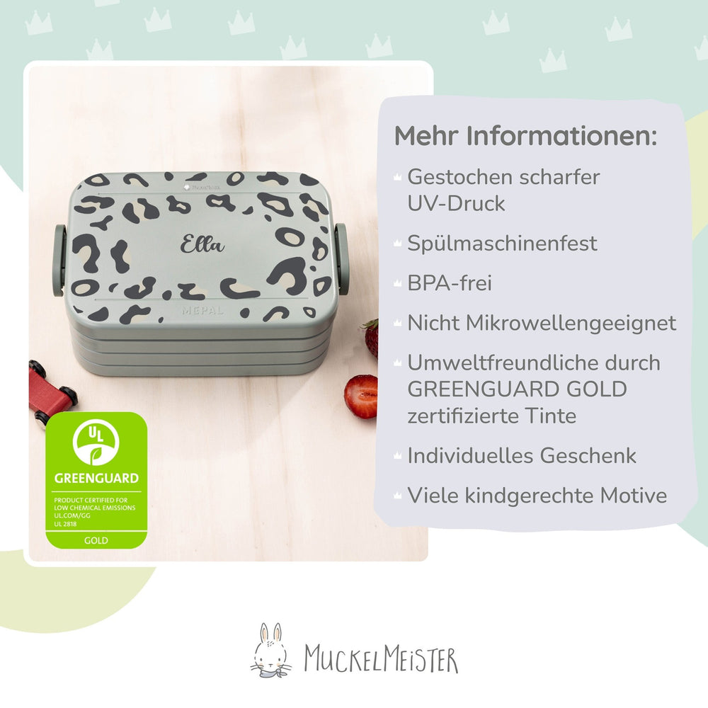 Mepal Brotdose Personalisiert - Take a Break - Leoparden Muster - Muckelmeister