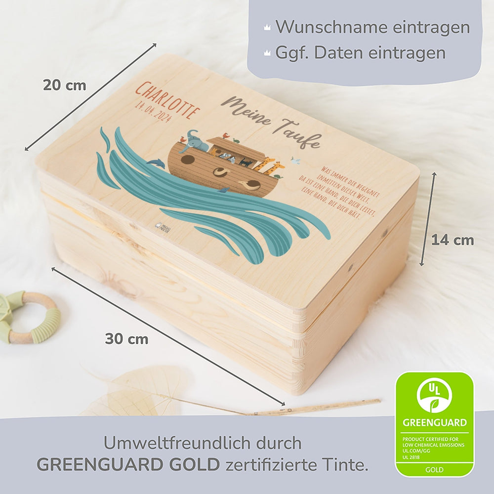 Erinnerungsbox personalisiert - Taufe Arche - Muckelmeister