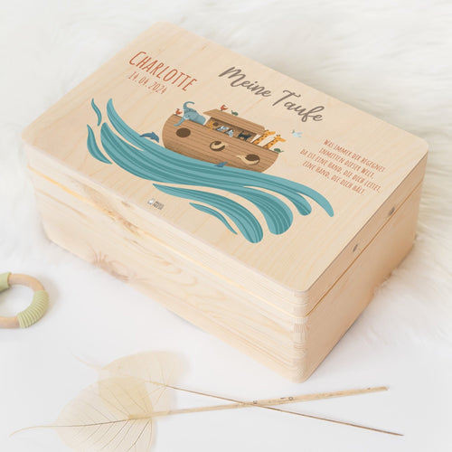 Erinnerungsbox personalisiert - Taufe Arche