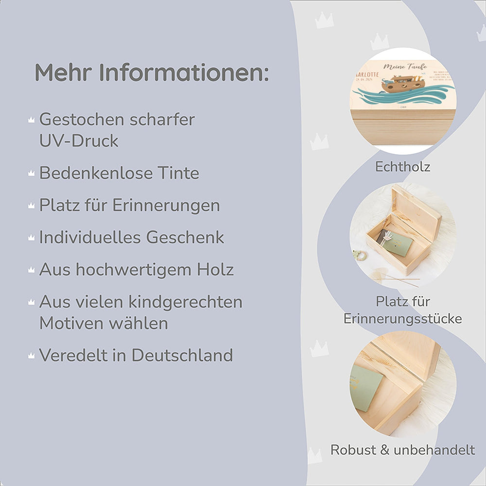Erinnerungsbox personalisiert - Taufe Arche - Muckelmeister