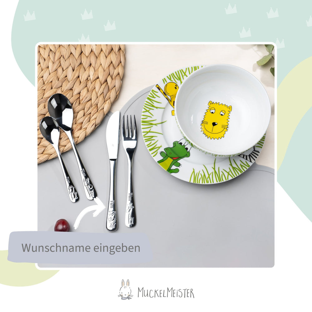 WMF Kindergeschirr Set Personalisiert 6-Teilig Safari Motiv - Muckelmeister