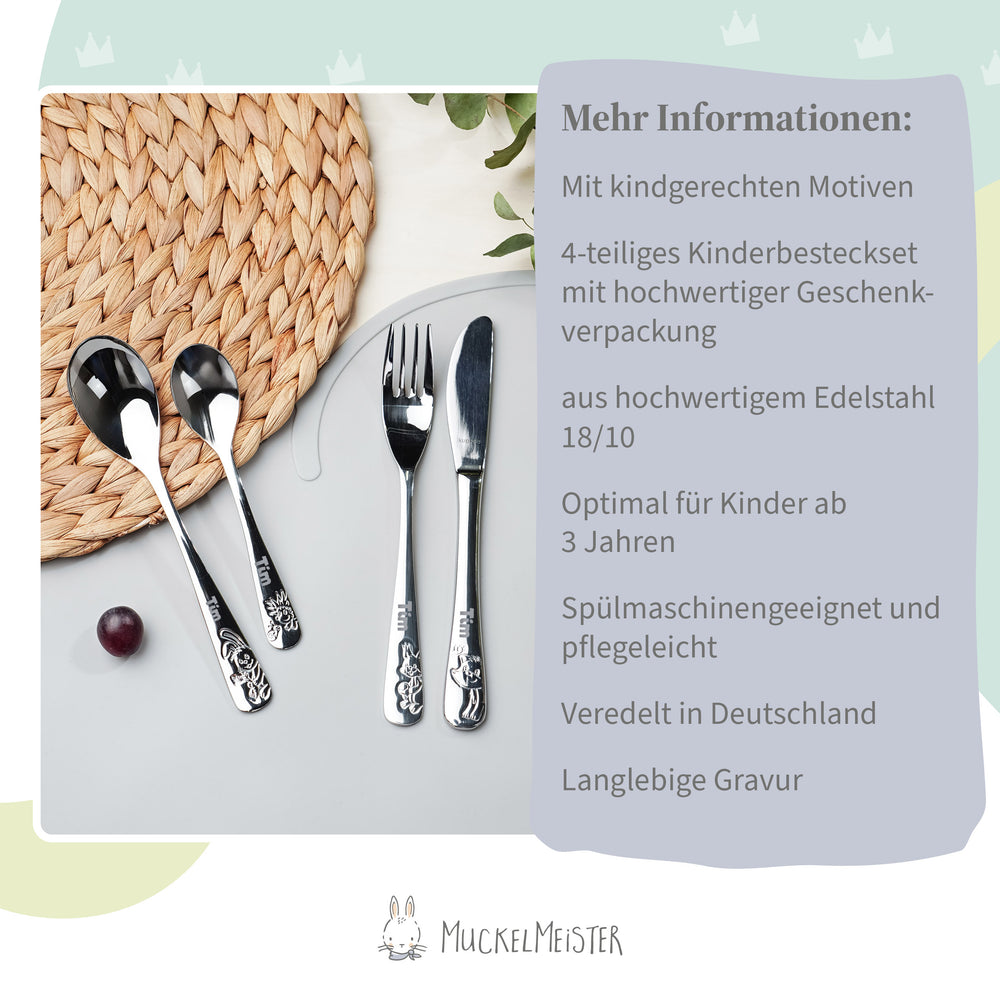Kuppels Kinderbesteck mit Gravur Waldtiere - Muckelmeister