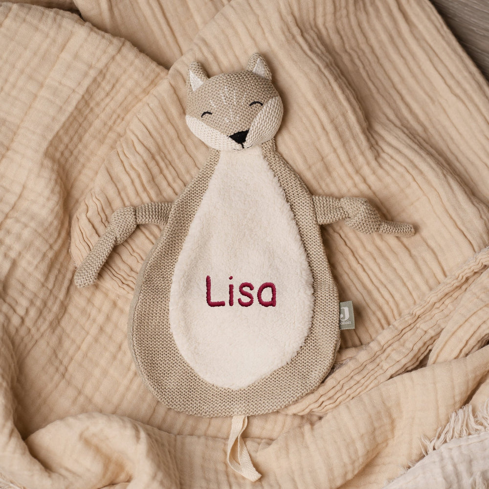 Besticktes Schmusetuch mit Namen | Personalisiertes Kuscheltuch | Stick - Muckelmeister