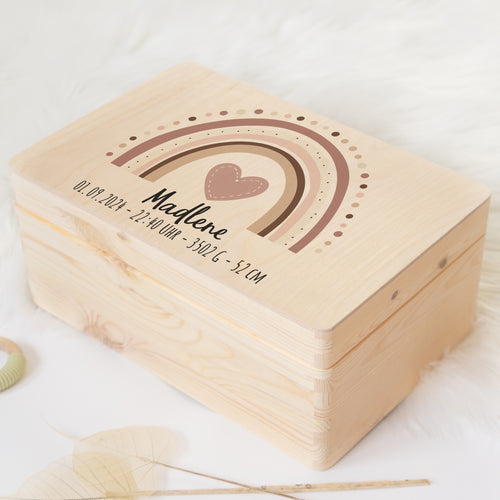 Erinnerungsbox Baby - Regenbogen rosa