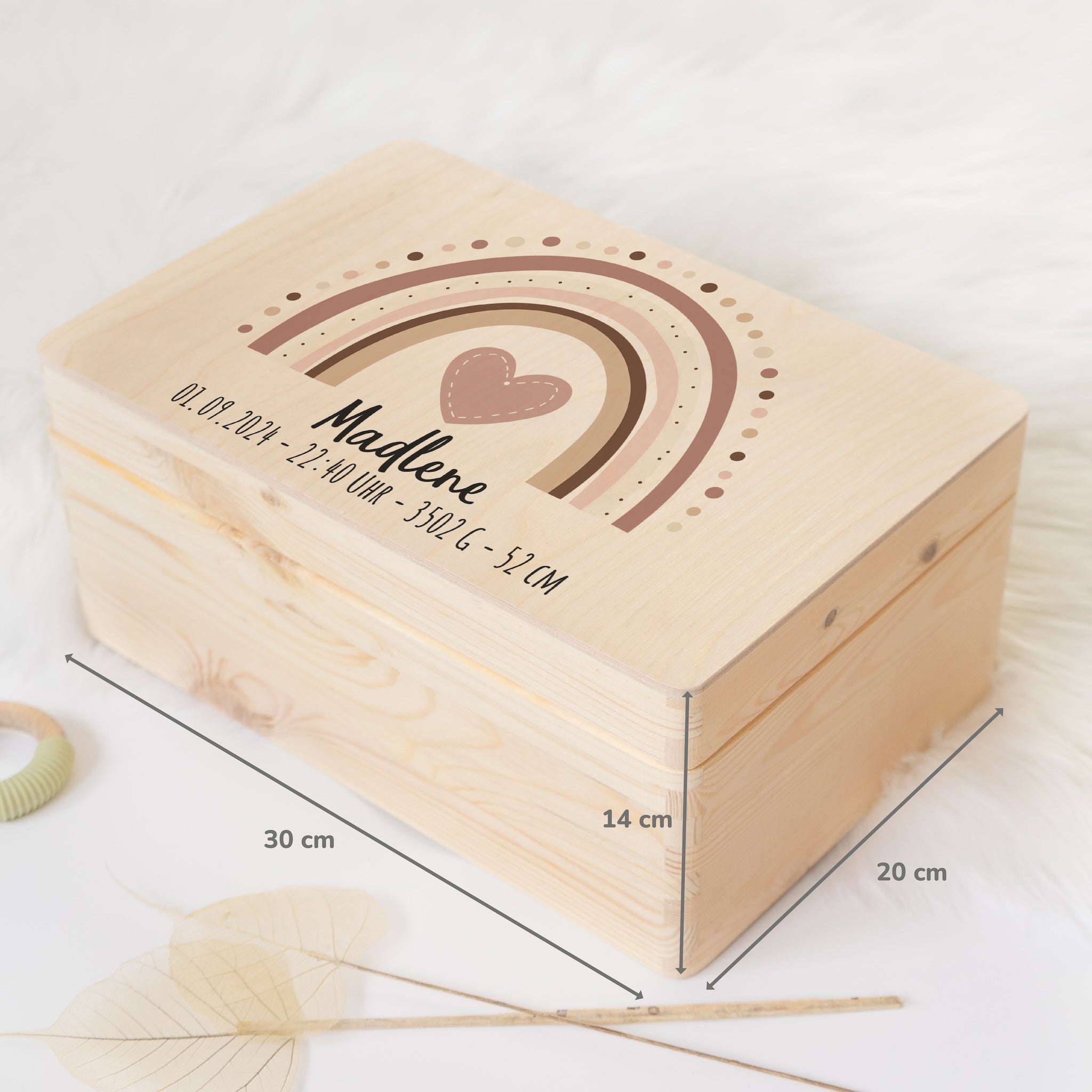 Erinnerungsbox Baby - Regenbogen rosa