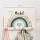 Kindergarderobe Personalisiert - Regenbogen blau - Muckelmeister