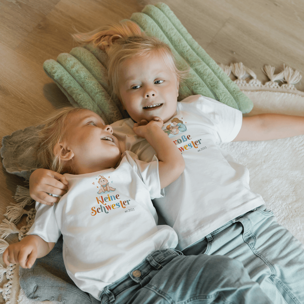 Klassischer Babystrampler und Klassisches T-Shirt kurzärmlig - Geschwister - Muckelmeister