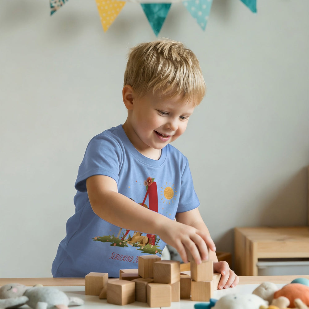Personalisiertes Kinder T-Shirt mit Namen - Pferdewiese - Muckelmeister