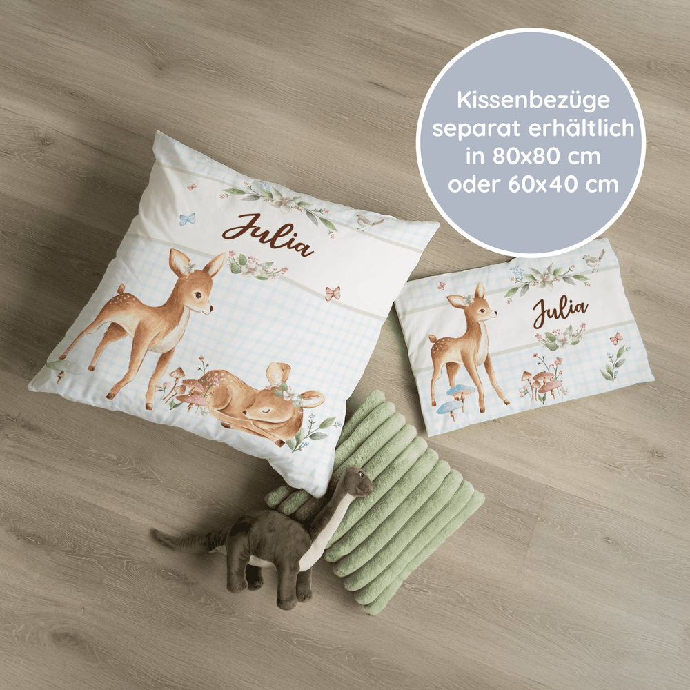 Personalisierter Bettbezug - Bettdecke 100x135cm - Reh - Muckelmeister