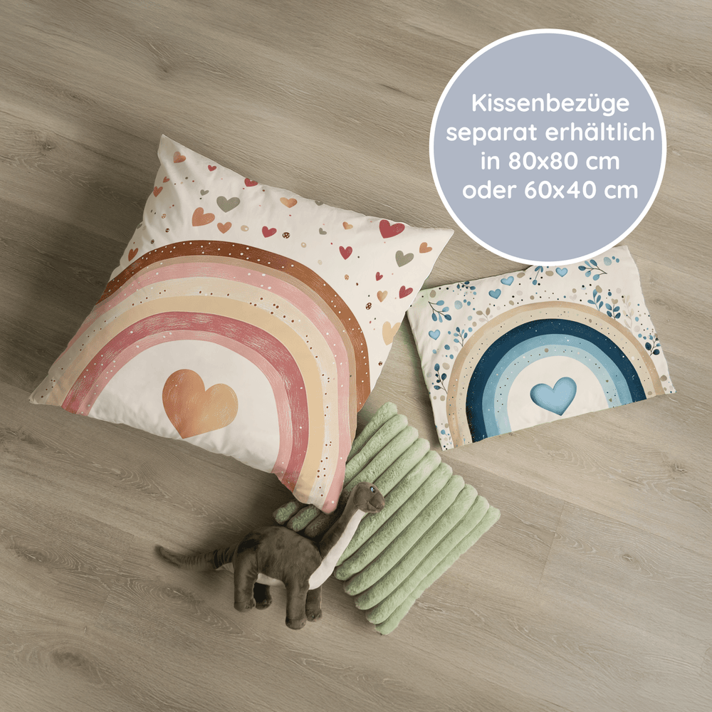 Personalisierter Bettbezug - Bettdecke 100x135cm - Regenbogen Rosa - Muckelmeister